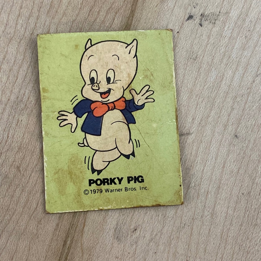 Vintage 1979 Porky‎ Pig Looney Tunes Vinyl Fridge Magnet Warner Bros RARE*